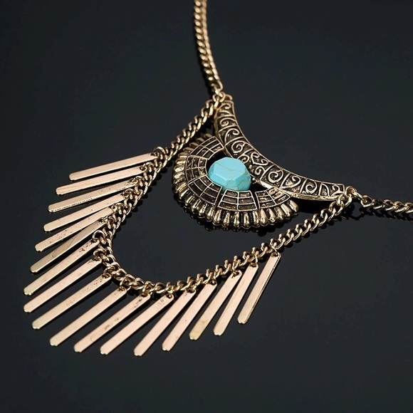 Gold Plated Statement Long Necklace - Picture 4 of 4